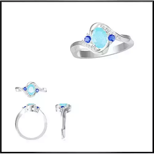 JCD Format Cheap color stone rings 3d cad jewelry design