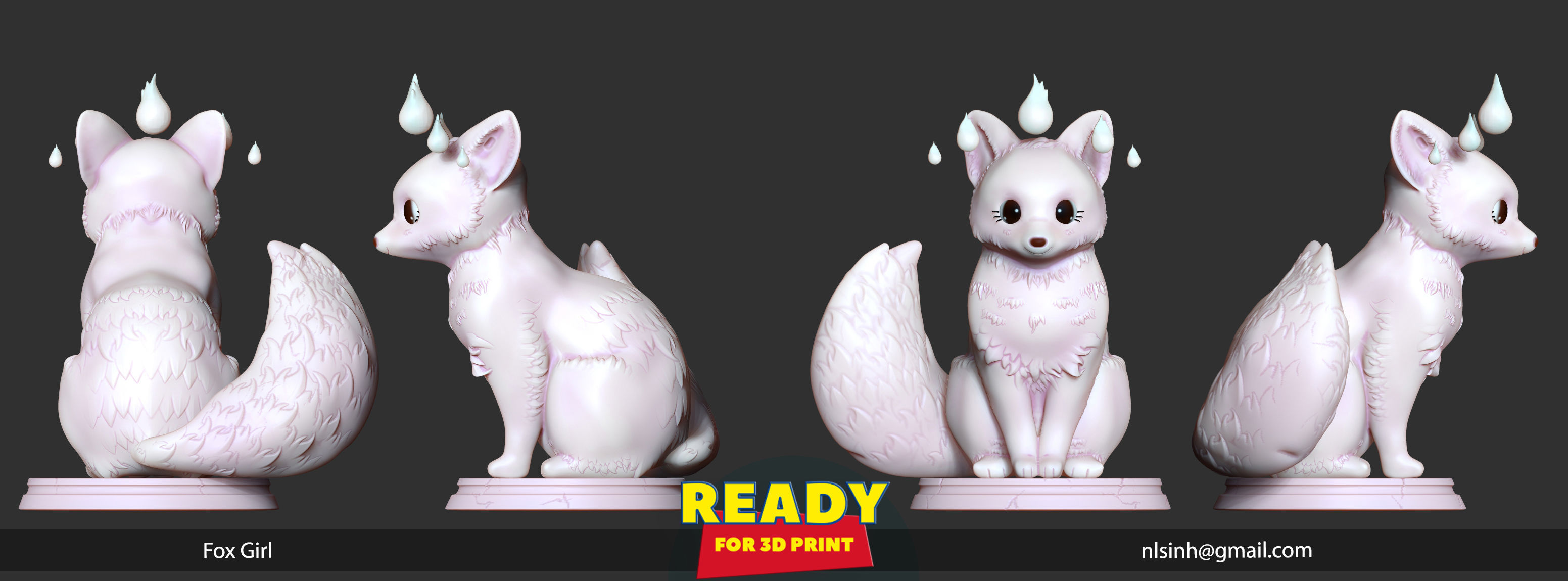 Fox Girl 3D print model_1