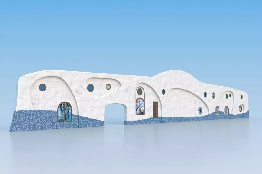 Decorative wall Low-poly 3D model_0