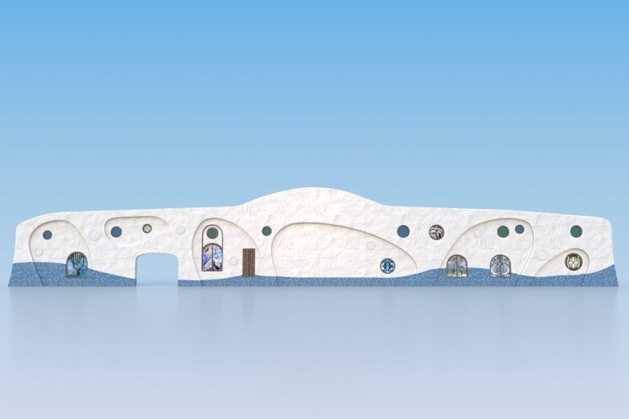 Decorative wall Low-poly 3D model_3