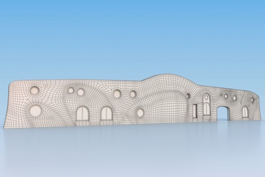 Decorative wall Low-poly 3D model_6