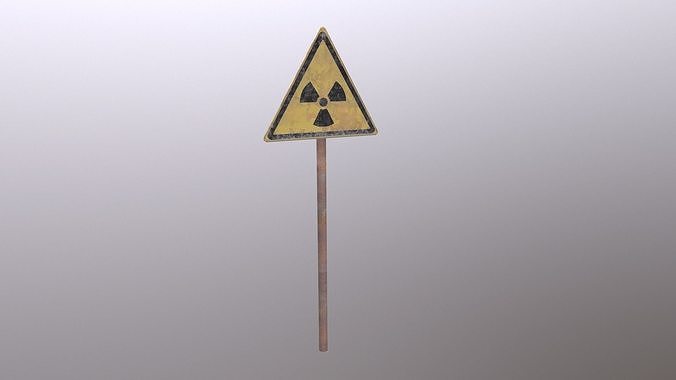 Radiation Sign Low-poly 3D model