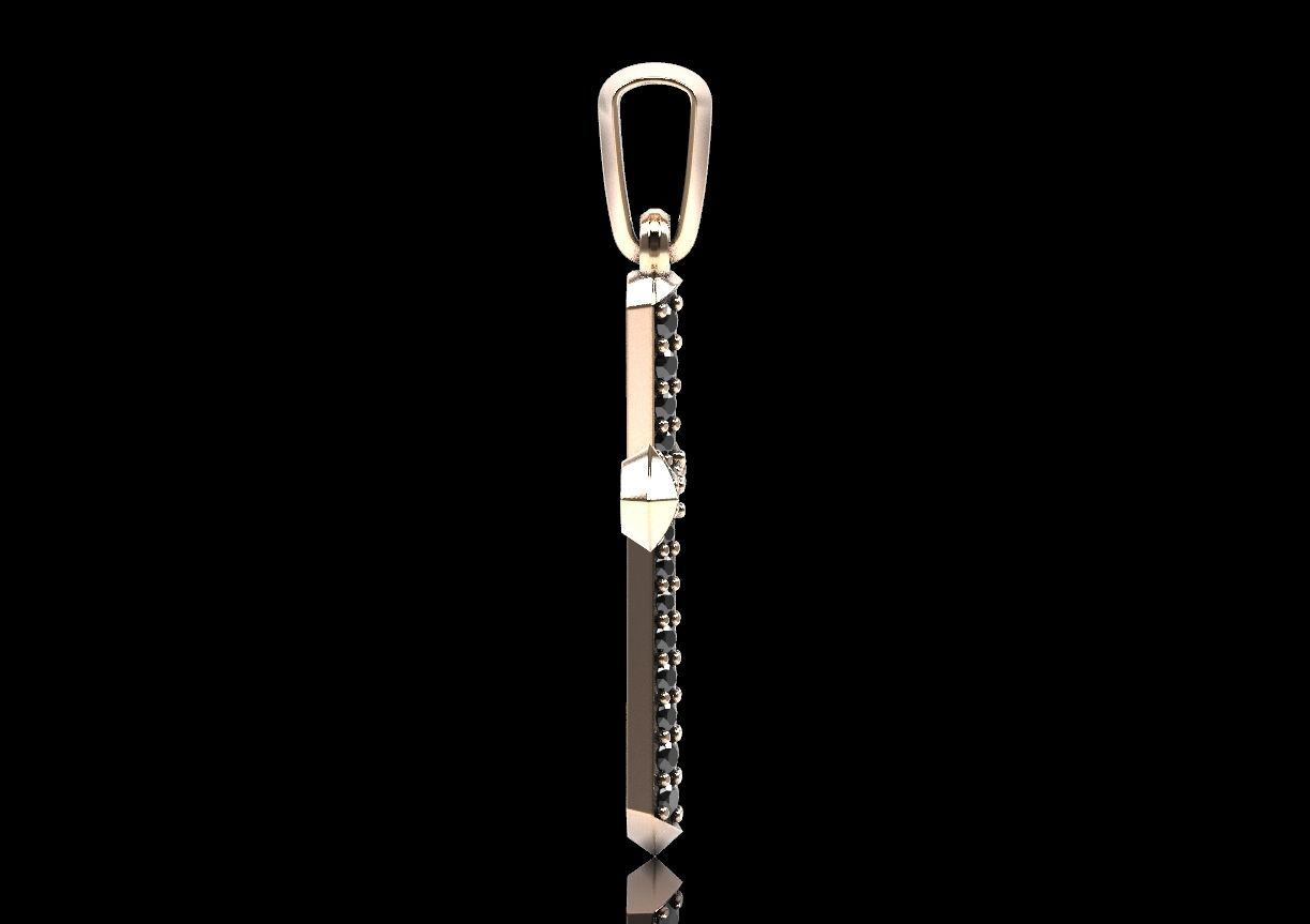 Stylish cross with precious stones 488 3D print model_11
