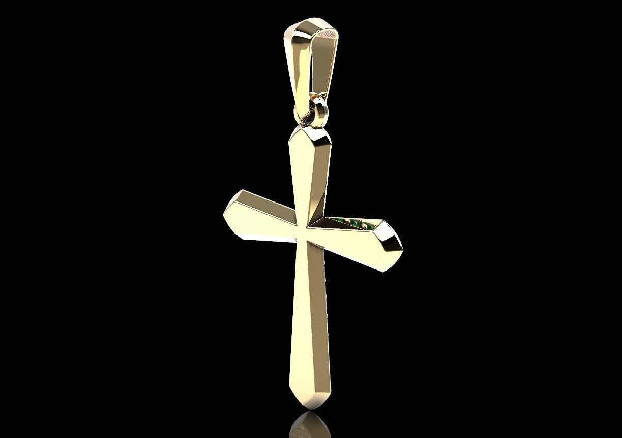 Stylish cross with precious stones 488 3D print model_16