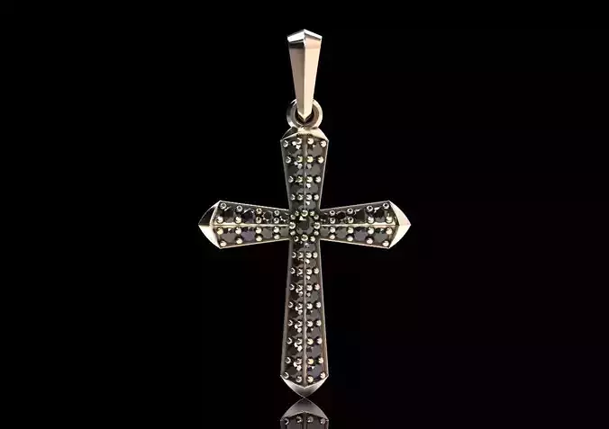 Stylish cross with precious stones 488 3D print model Stylish cross with precious stones 488 3D print model