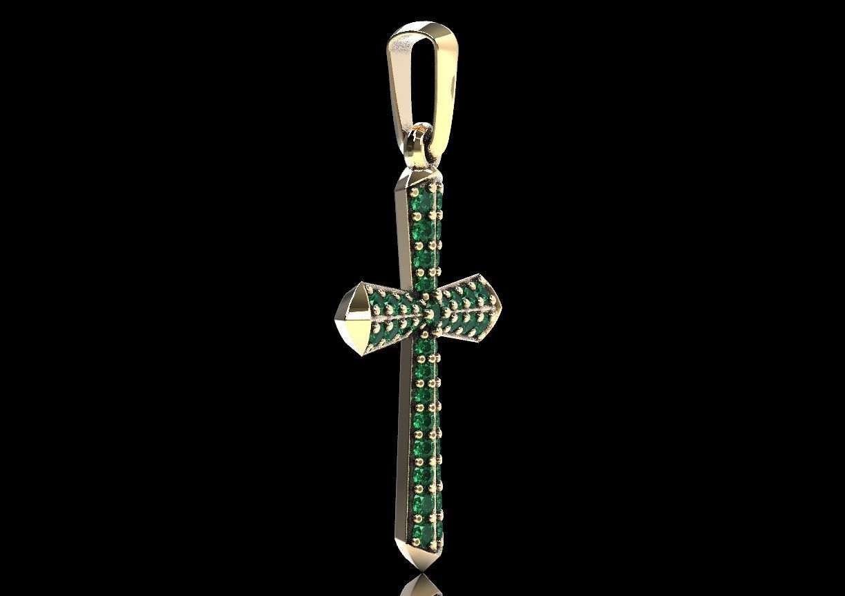 Stylish cross with precious stones 488 3D print model_15