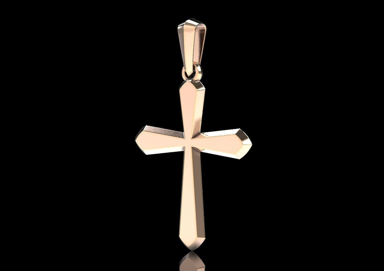Stylish cross with precious stones 488 3D print model_12