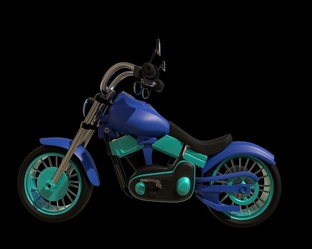 MotorBike motorcycle Low-poly 3D model