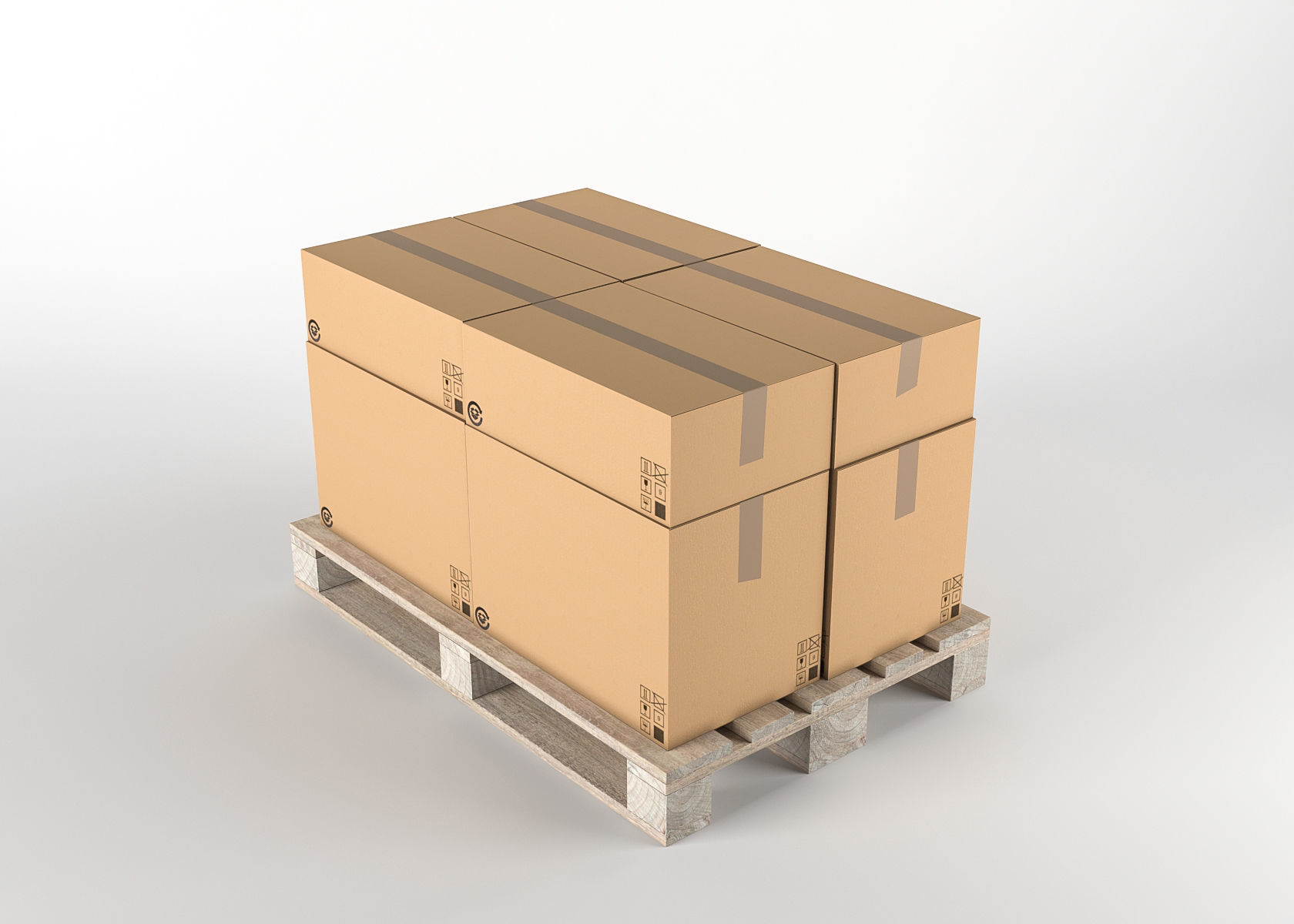 Pallet cardboard box Low-poly 3D model_2