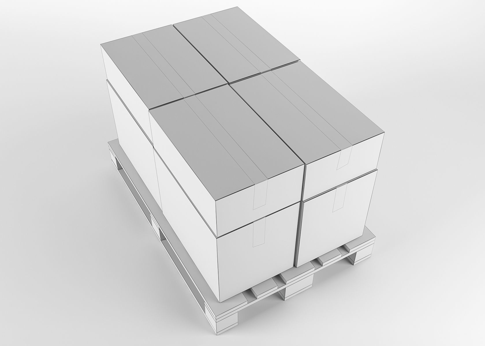 Pallet cardboard box Low-poly 3D model_6