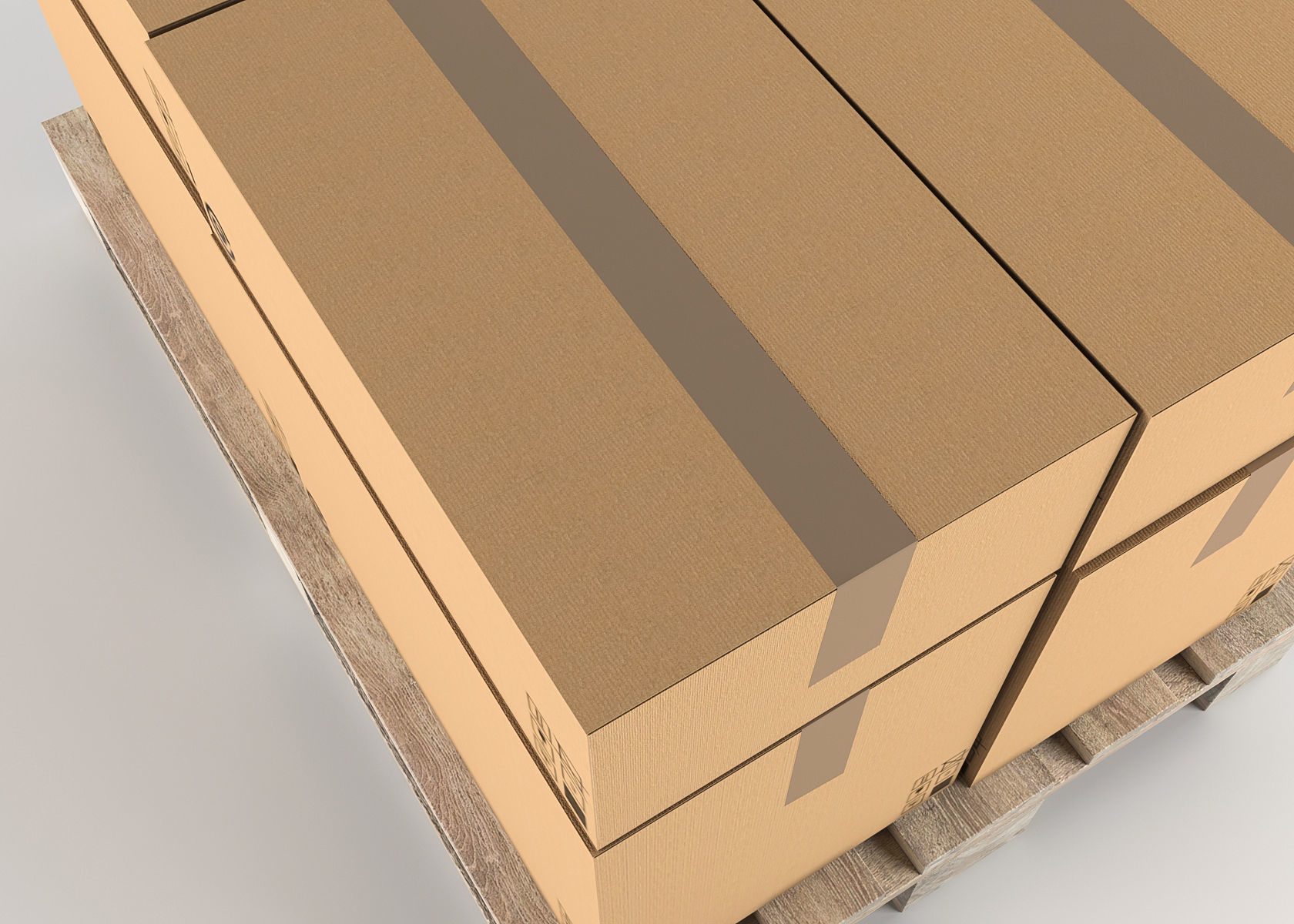 Pallet cardboard box Low-poly 3D model_3