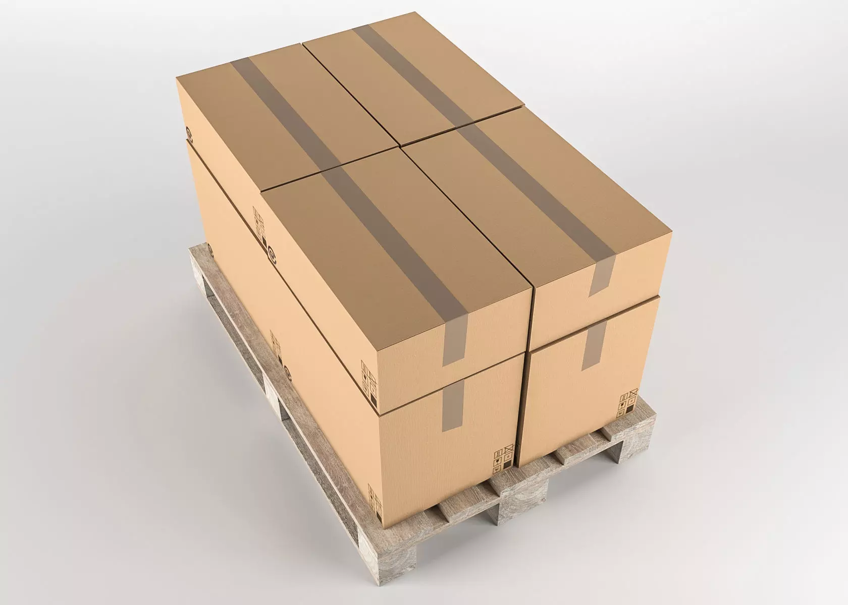 Pallet cardboard box Low-poly 3D model_0