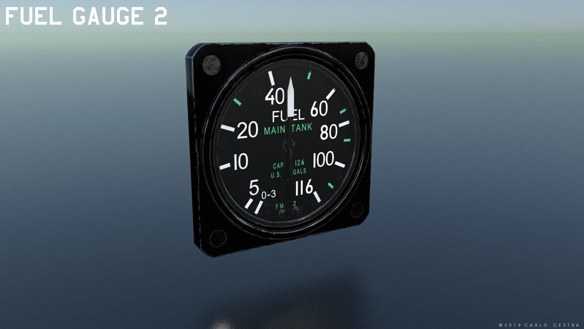 WW2 US NAVY FLIGHT INSTRUMENTS - ASSET PACK Low-poly 3D model_10