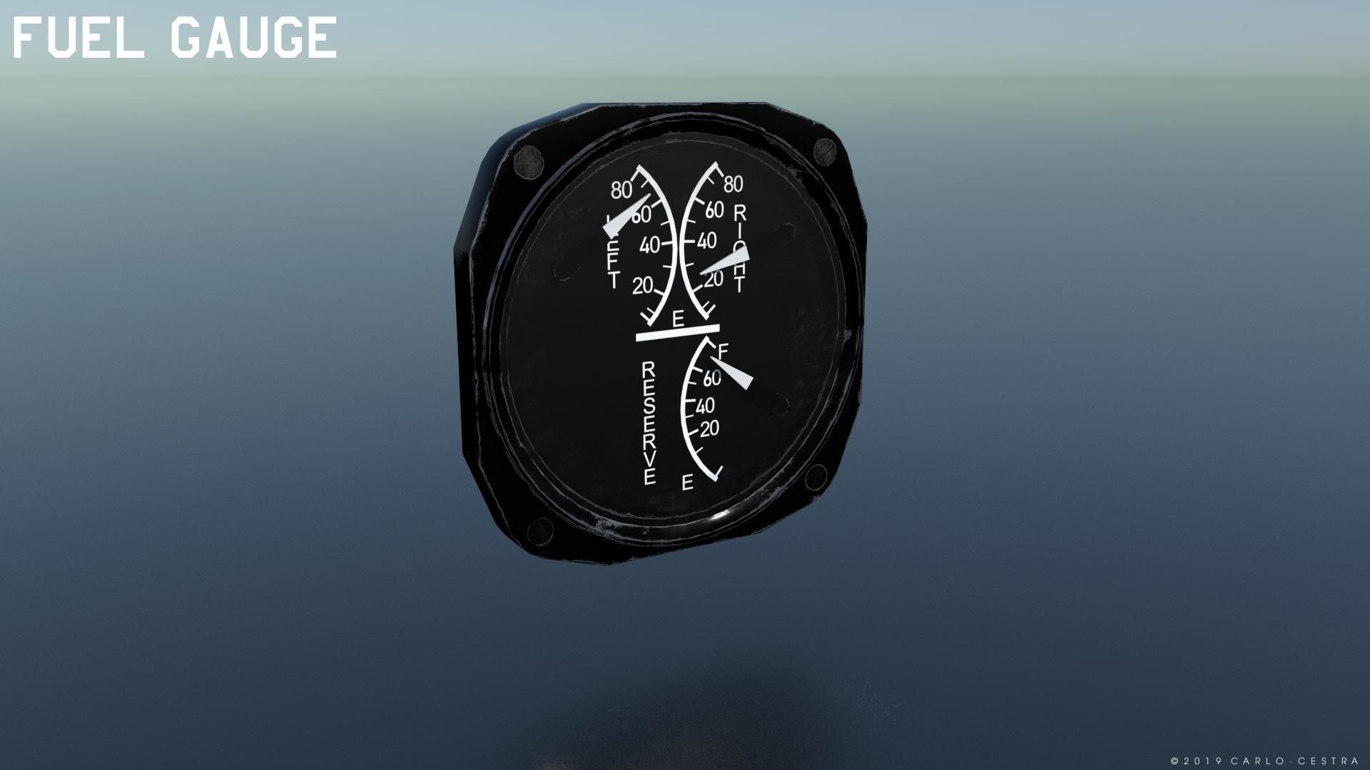 WW2 US NAVY FLIGHT INSTRUMENTS - ASSET PACK Low-poly 3D model_11