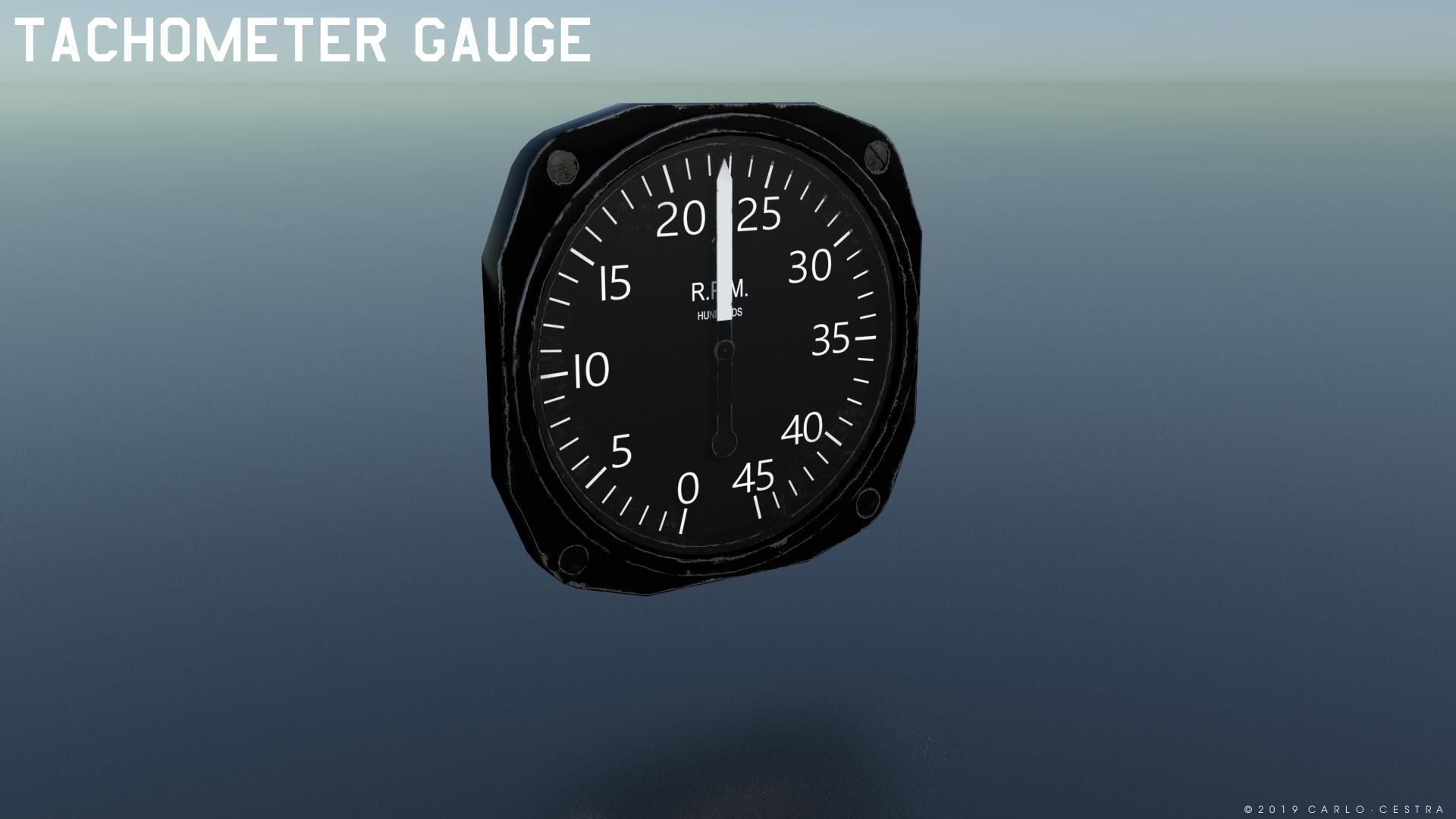 WW2 US NAVY FLIGHT INSTRUMENTS - ASSET PACK Low-poly 3D model_17