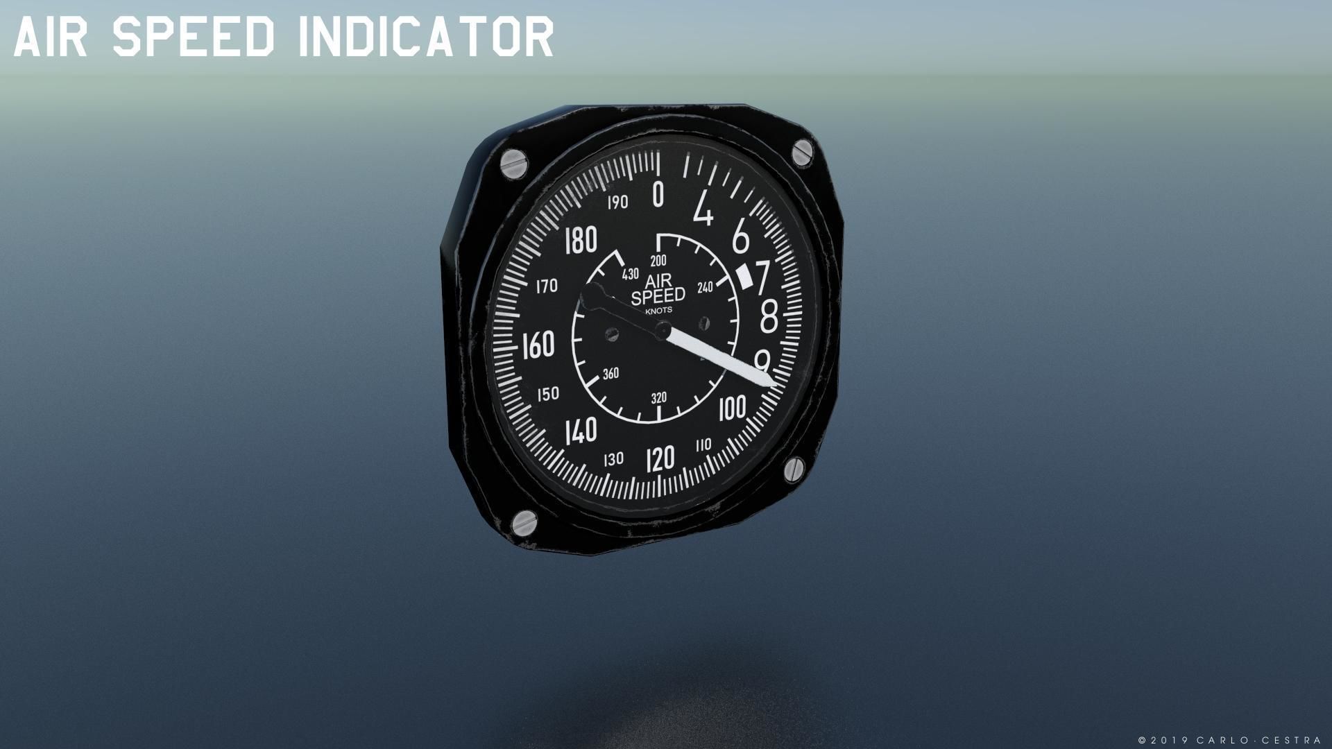 WW2 US NAVY FLIGHT INSTRUMENTS - ASSET PACK Low-poly 3D model_2