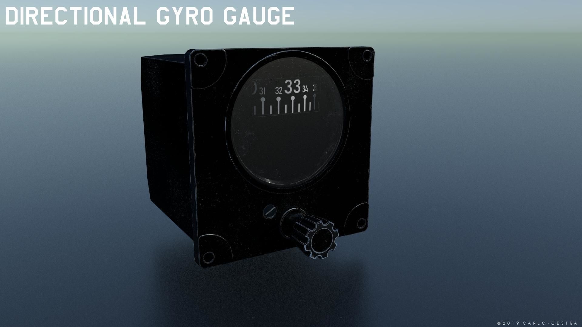 WW2 US NAVY FLIGHT INSTRUMENTS - ASSET PACK Low-poly 3D model_6