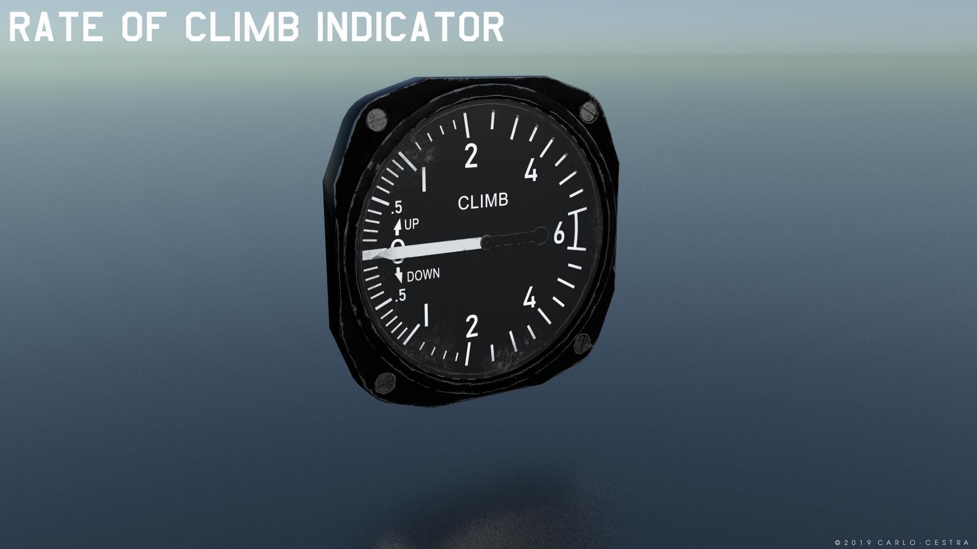 WW2 US NAVY FLIGHT INSTRUMENTS - ASSET PACK Low-poly 3D model_15