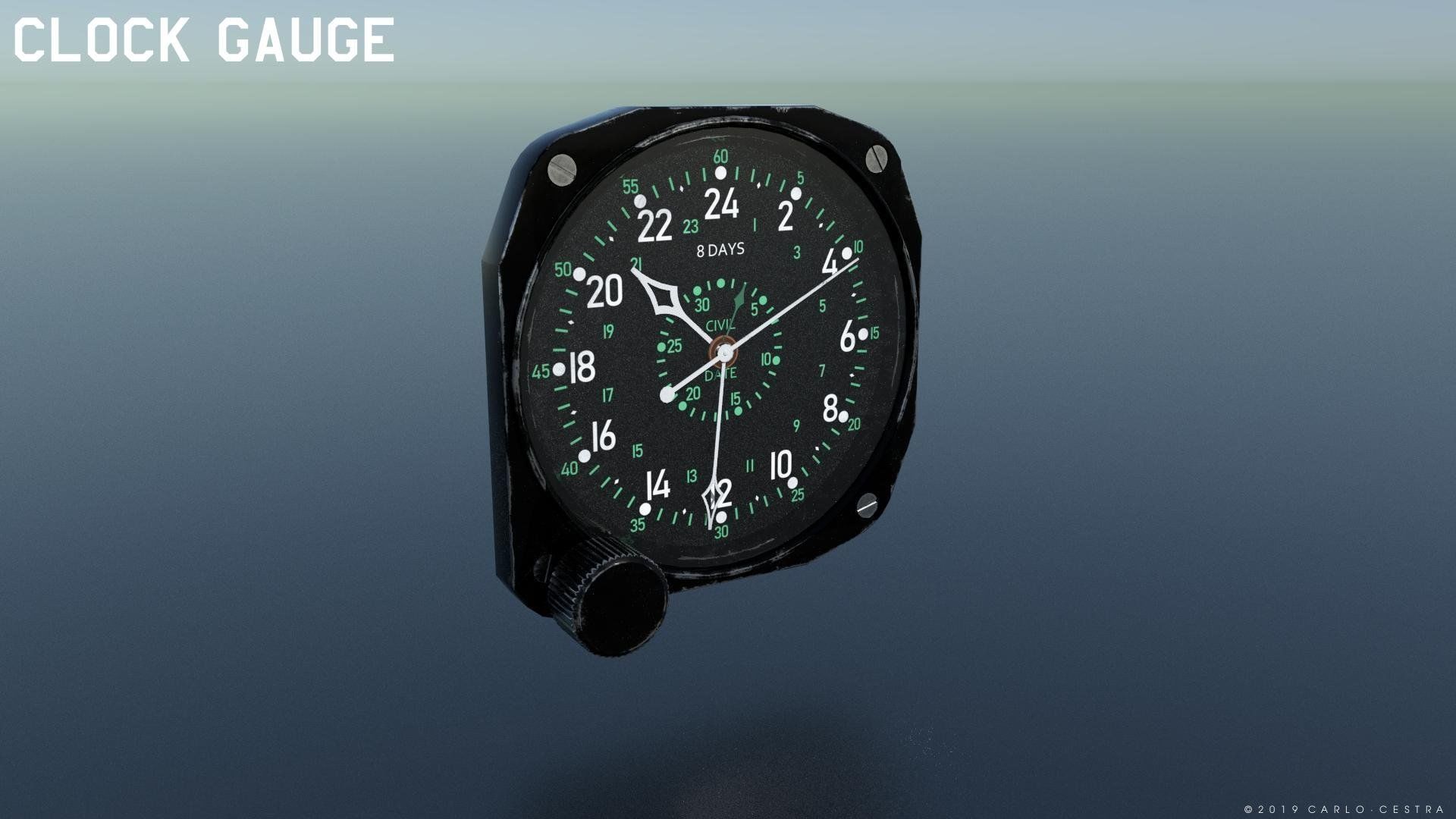 WW2 US NAVY FLIGHT INSTRUMENTS - ASSET PACK Low-poly 3D model_7