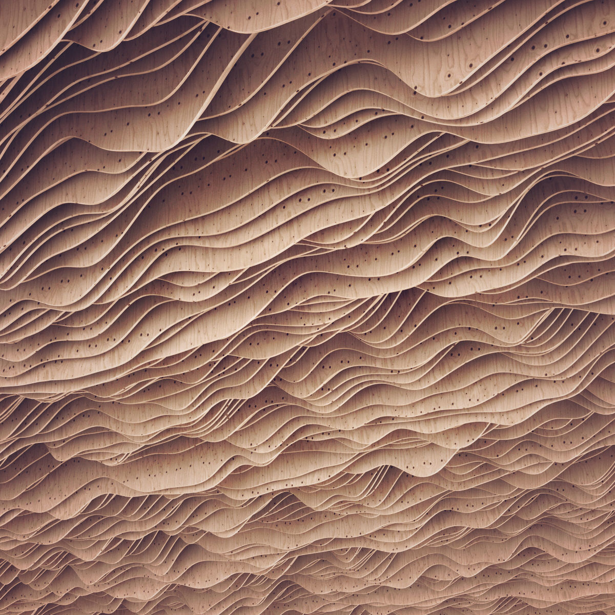 Parametric wood Hall ceiling n3 3D model_2