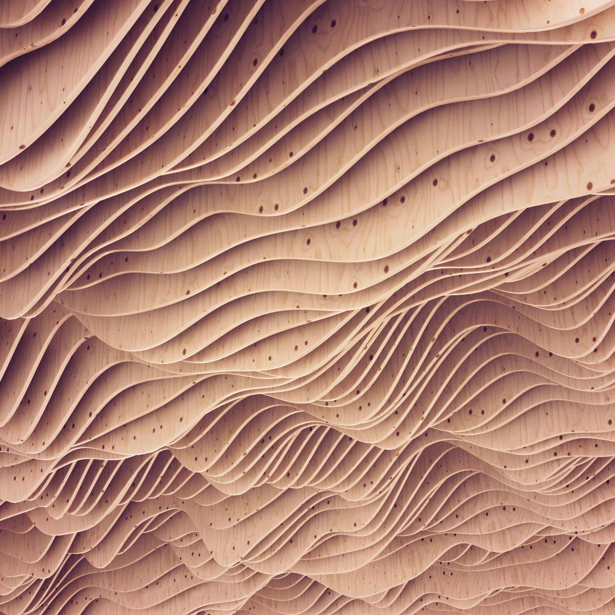 Parametric wood Hall ceiling n3 3D model_1