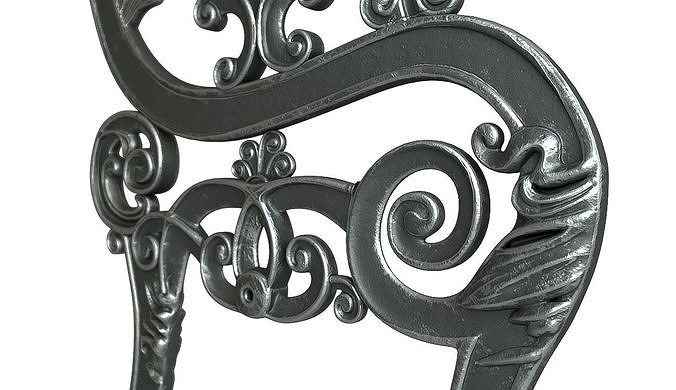 London Vintage Street Bench 3D model 6
