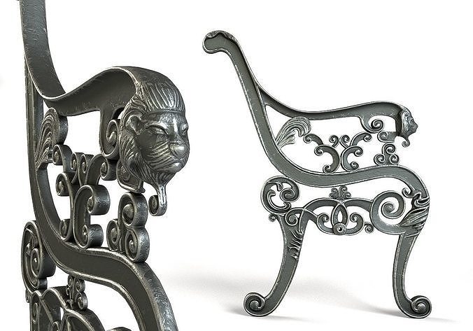 London Vintage Street Bench 3D model 4