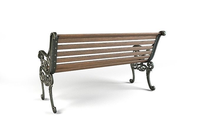 London Vintage Street Bench 3D model 2
