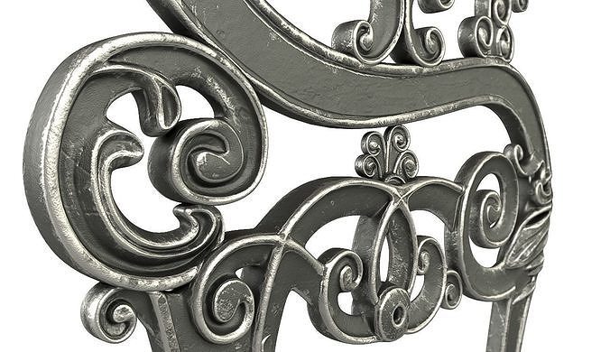 London Vintage Street Bench 3D model 7