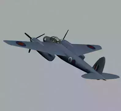 RAF WWII Mosquito IV photographic reconnaissance unit  3D model