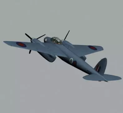 RAF WWII Mosquito IV photographic reconnaissance unit  3D model_0