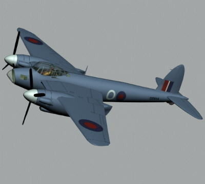 RAF WWII Mosquito IV photographic reconnaissance unit  3D model_2