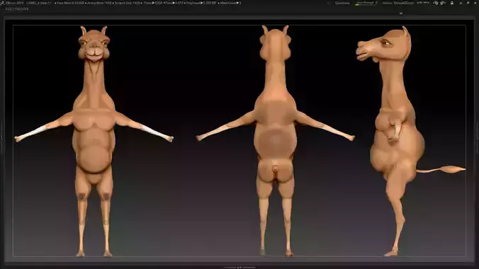 ZBrush Camel Character Base Mesh