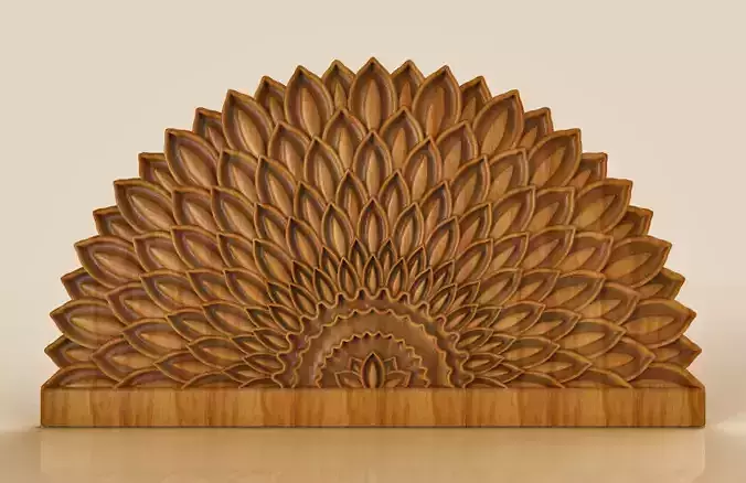 BED HEADBOARD - FLOWER PETALS 3D print model