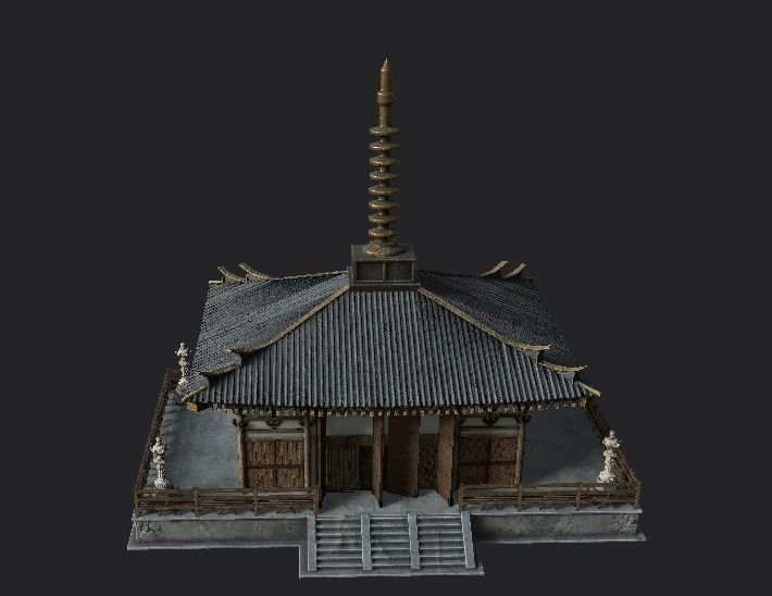 japanese house-PBR Low-poly 3D model Low-poly 3D model_5