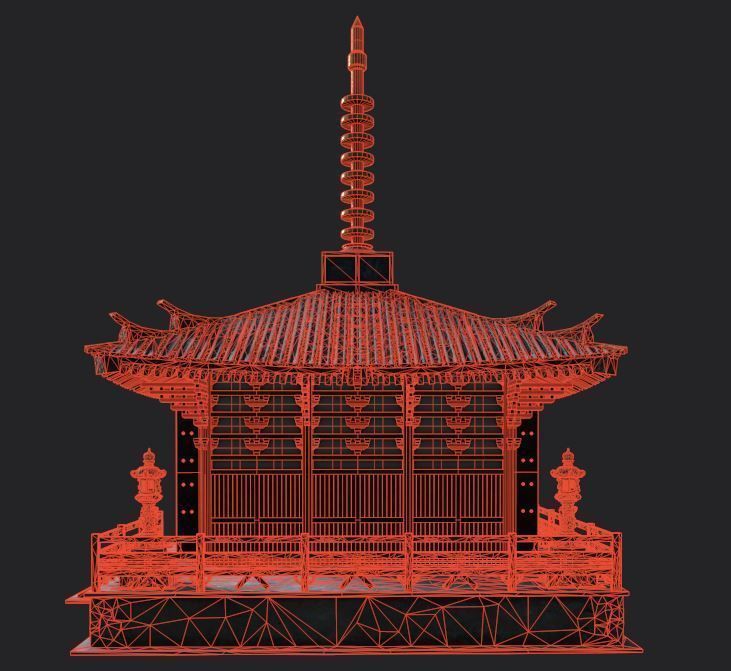 japanese house-PBR Low-poly 3D model Low-poly 3D model_11