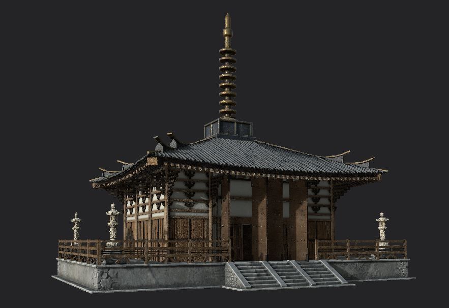japanese house-PBR Low-poly 3D model Low-poly 3D model_4