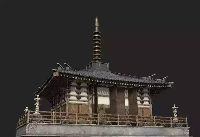 japanese house-PBR Low-poly 3D model Low-poly 3D model