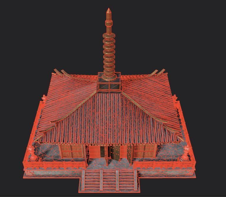 japanese house-PBR Low-poly 3D model Low-poly 3D model_12