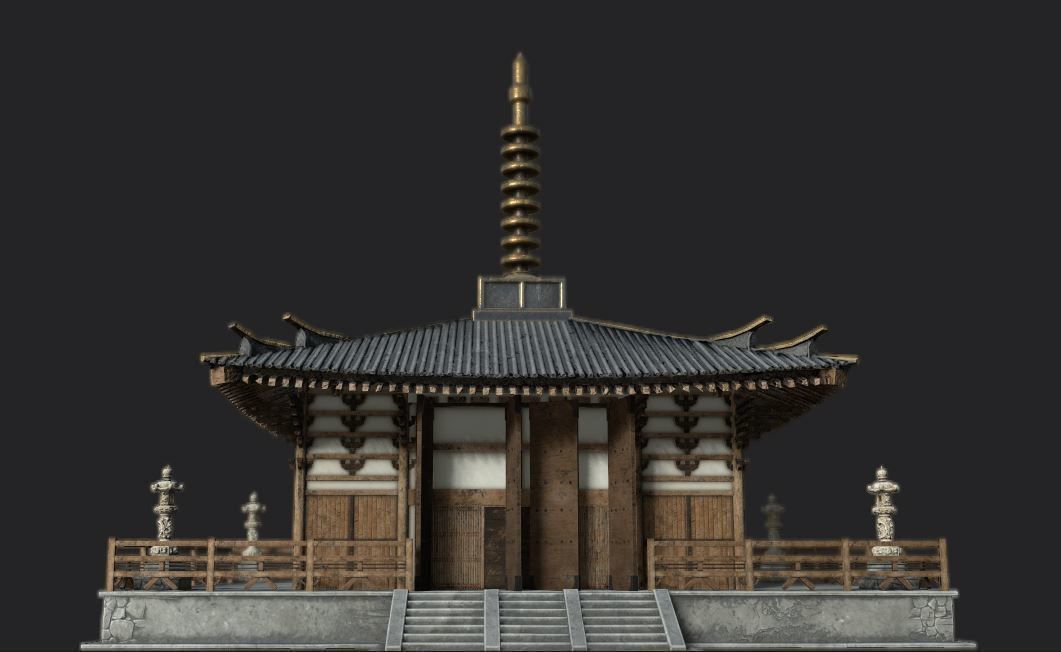 japanese house-PBR Low-poly 3D model Low-poly 3D model_14