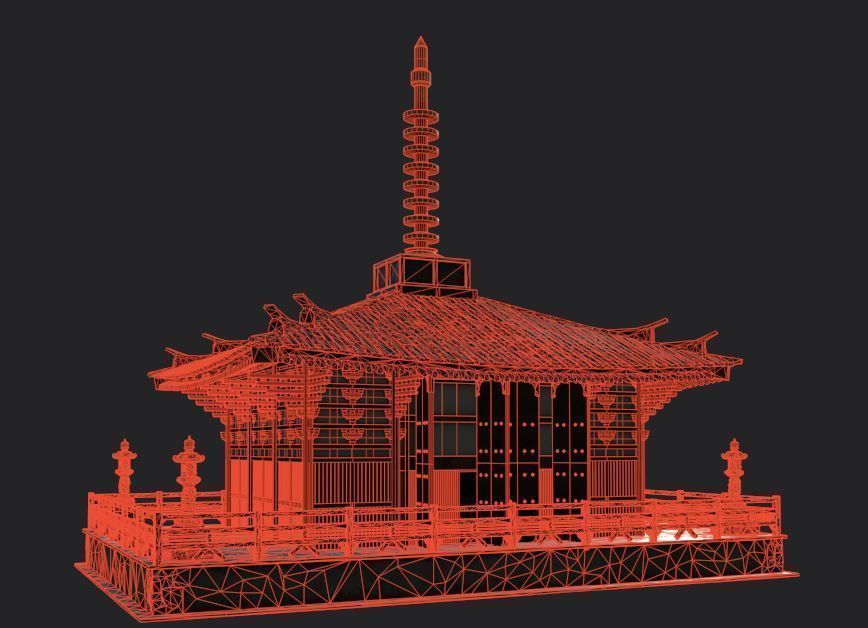 japanese house-PBR Low-poly 3D model Low-poly 3D model_7