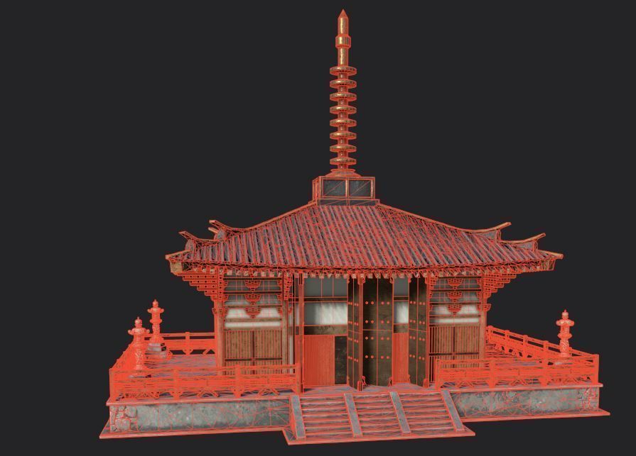 japanese house-PBR Low-poly 3D model Low-poly 3D model_13