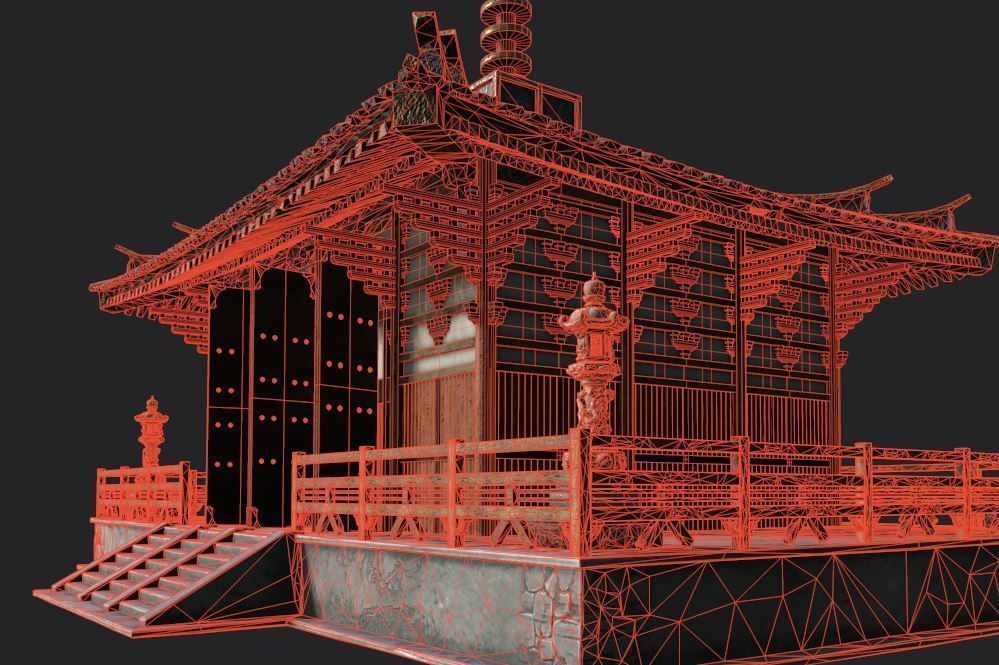 japanese house-PBR Low-poly 3D model Low-poly 3D model_6