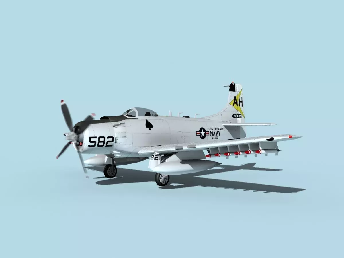Douglas A-1H Skyraider USN Oriskany 3D model
