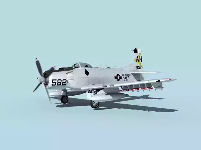 Douglas A-1H Skyraider USN Oriskany 3D model