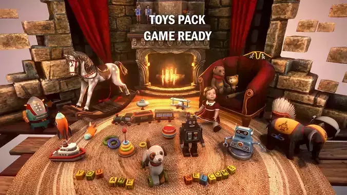 Toys pack Low-poly 3D model