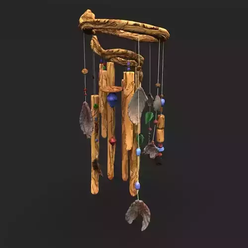 Chimes wooden wind chime 3D model