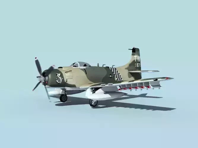Douglas A-1H Skyraider  V16 USAF 3D model