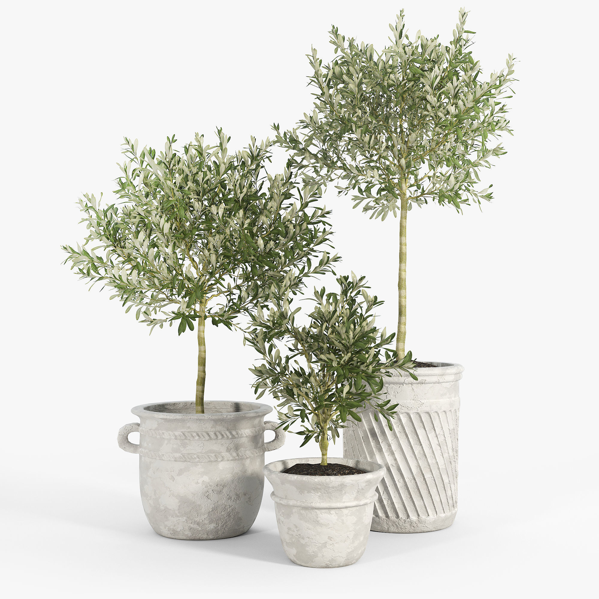 Eclectic Villa Planters 2 3D model_2