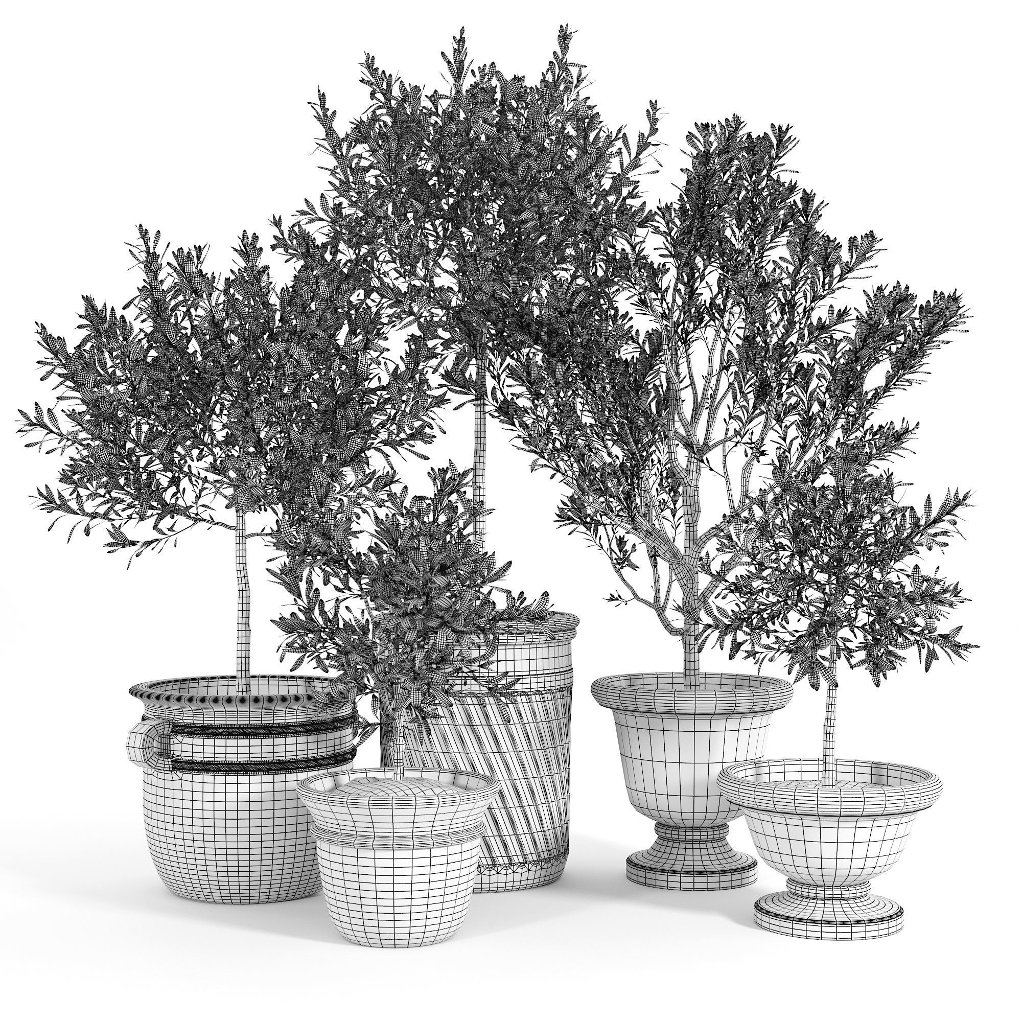 Eclectic Villa Planters 2 3D model_4